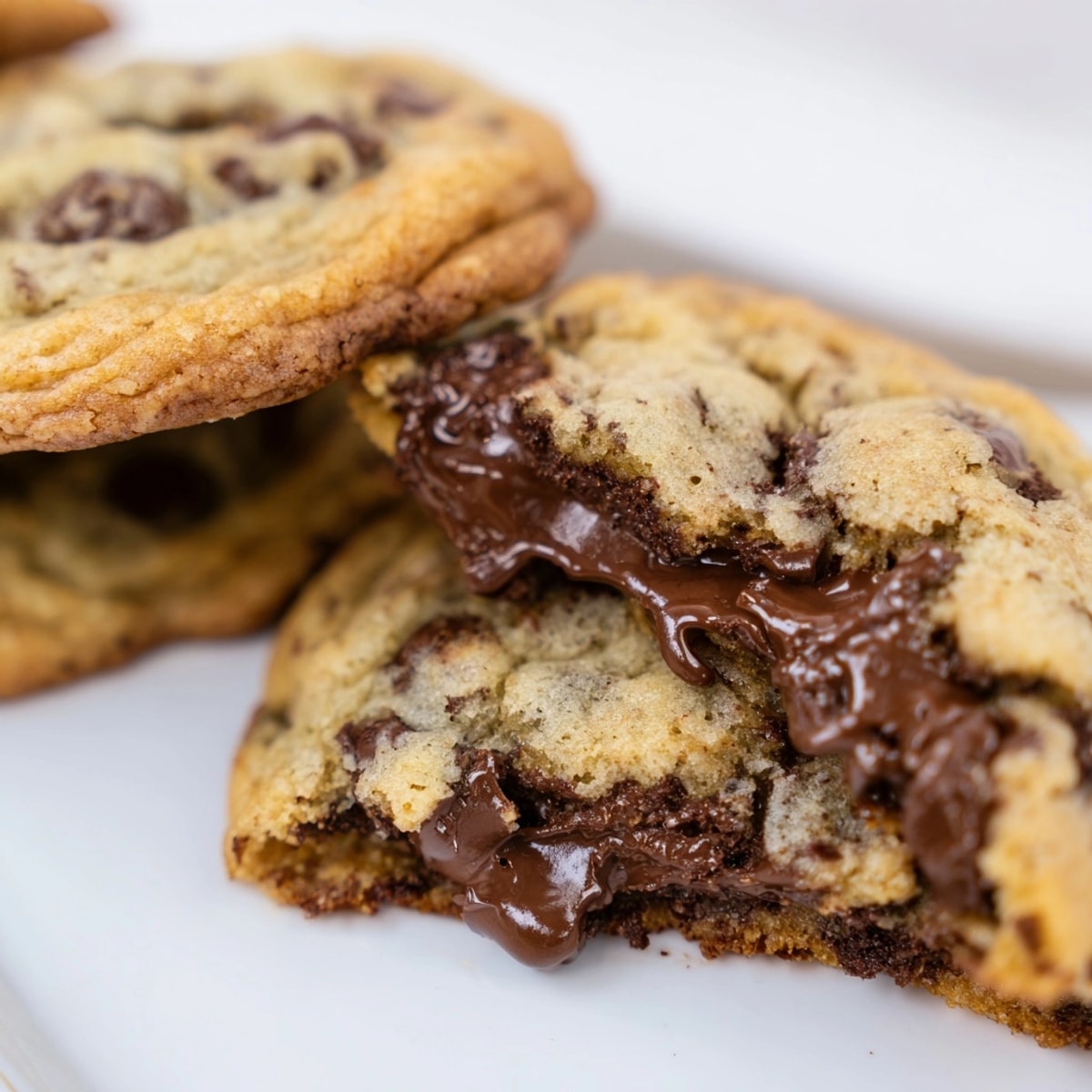 Close-up of a delicious, homemade Classic Chocolate Chip Cookie, ready to eat.