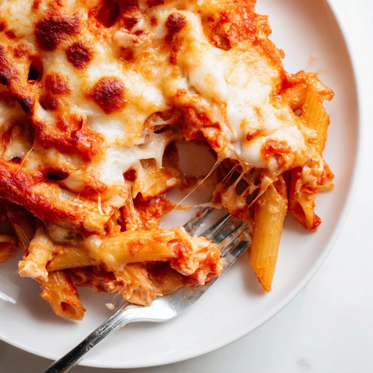 Homemade Cheesy Baked Ziti recipe: a comforting casserole with rich tomato sauce, ready to serve.