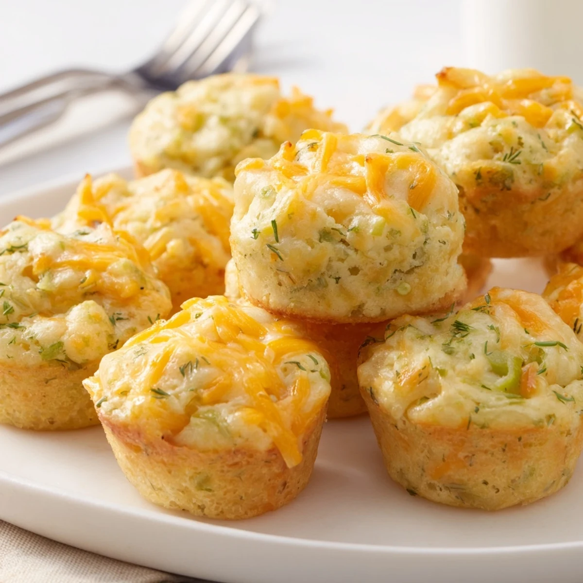 Deliciously tangy muffin bites featuring cream cheese and fresh dill pickles.  