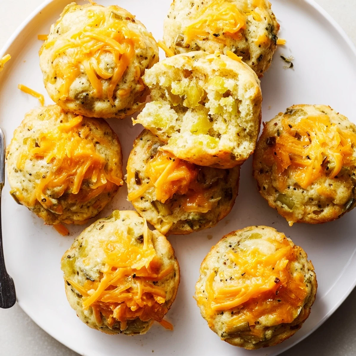 Warm cream cheese dill pickle muffin bites perfect for snacks or appetizers.