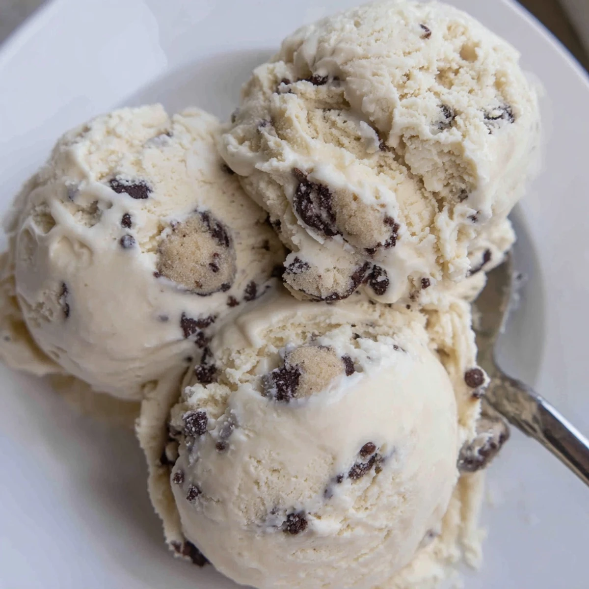 Creamy Cottage Cheese Ice Cream with Cookie Dough, a delicious guilt-free treat.  