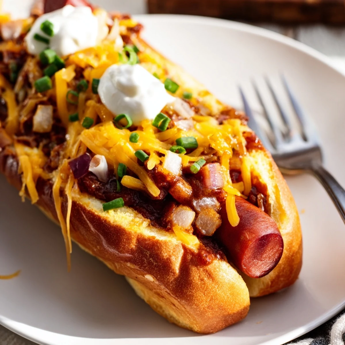 Cheesy Chili Dog Casserole baked to perfection, ideal for family game nights.  