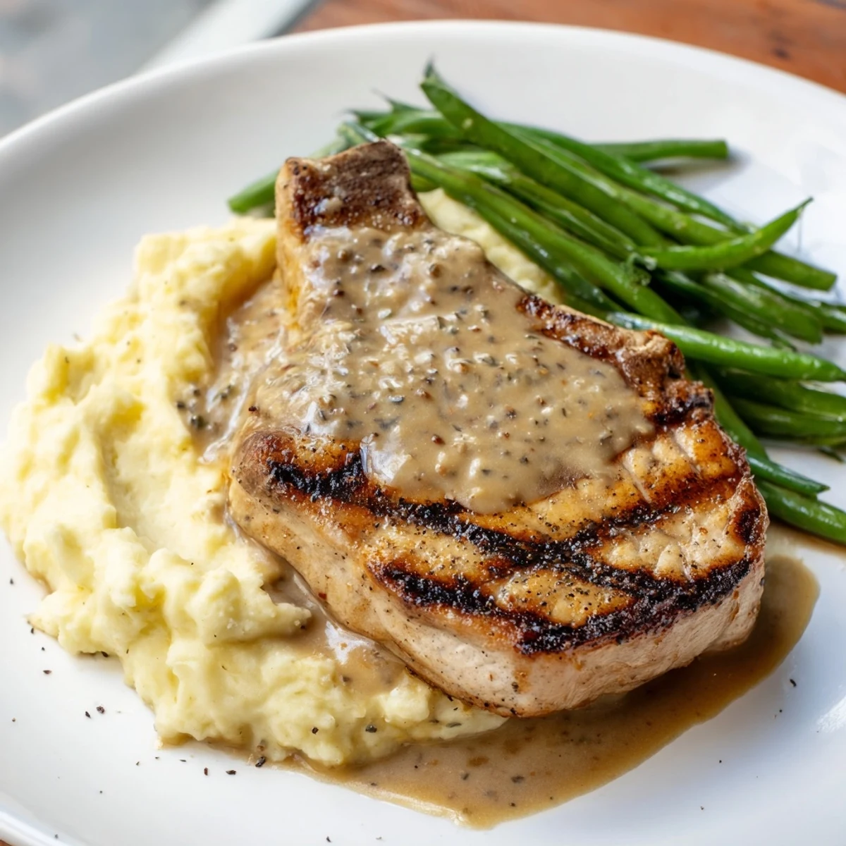 Pork Chops Cheddar Mash