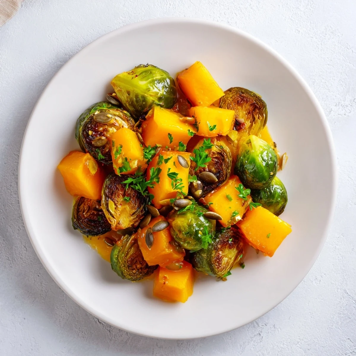 Roasted Brussels Sprouts Squash