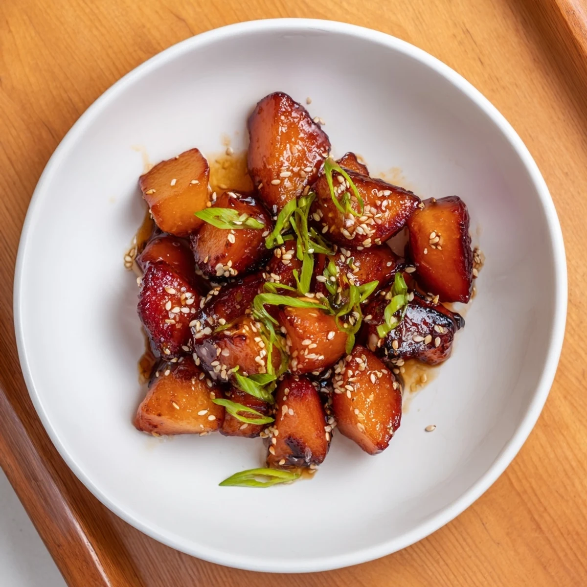 Golden-brown Miso Roasted Winter Vegetables, infused with a savory glaze and ready to enjoy now.