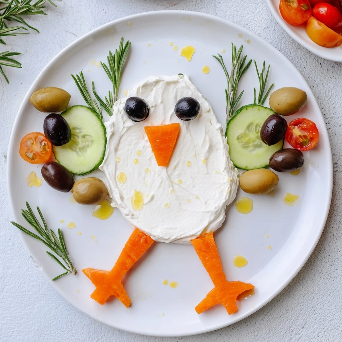 Festive Peace Dove Christmas Olive Platter, a vegetarian appetizer with creamy cheese dove and vibrant olives.