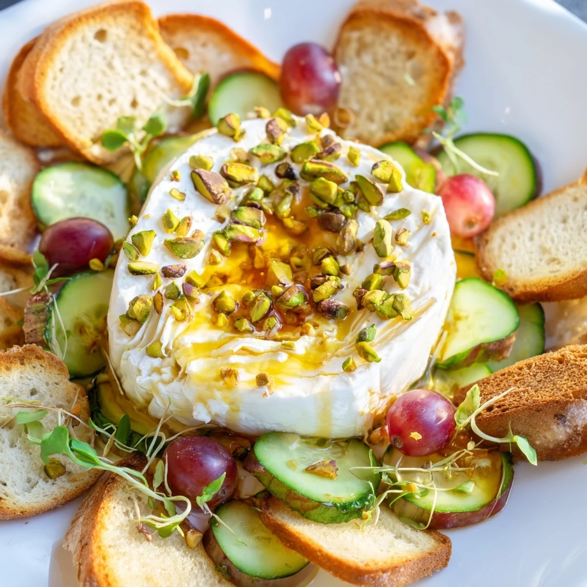 Beautifully arranged Zero-Proof Celebration Spread featuring fresh fruits, cheeses, and non-alcoholic sparkling drinks.