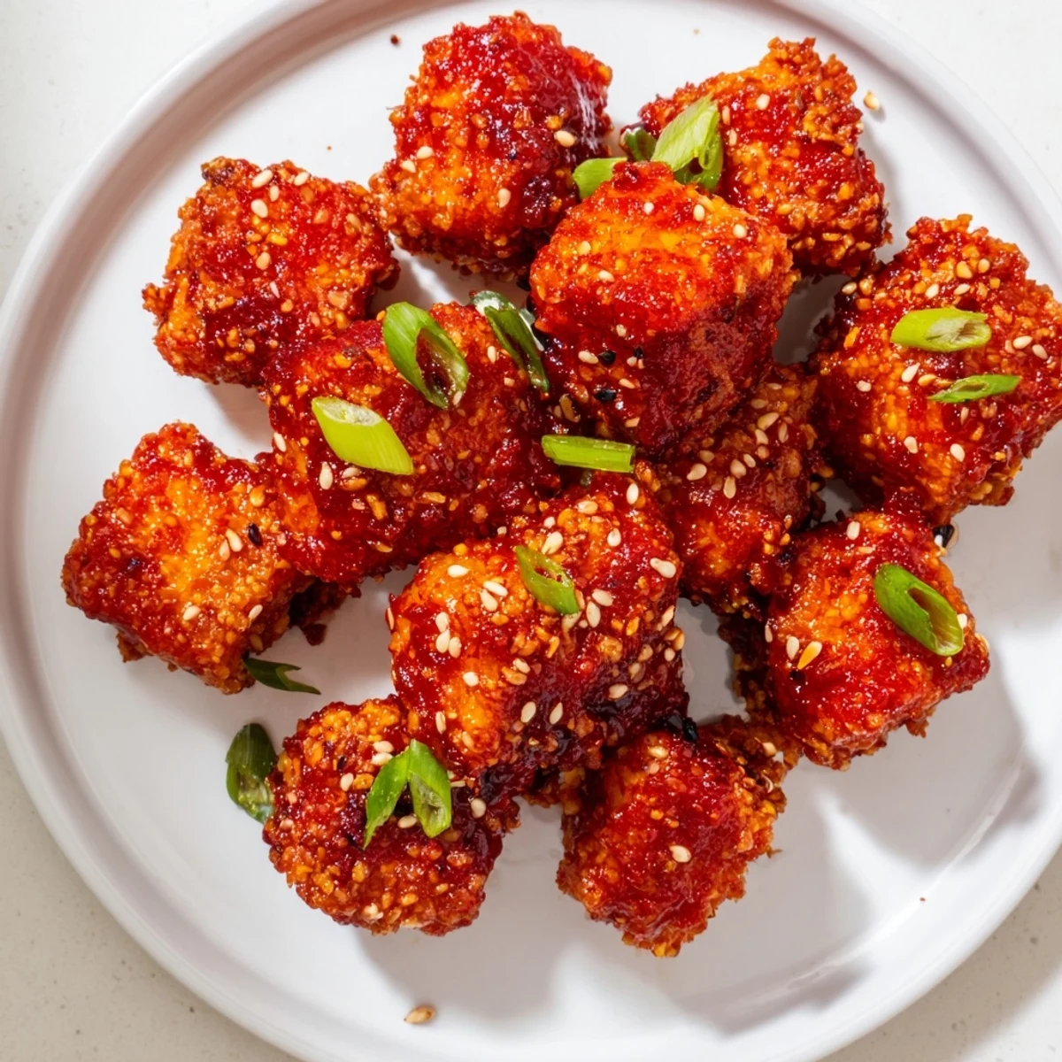 Honey Sriracha Tofu Nuggets