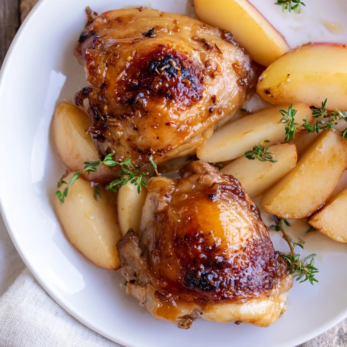 Sticky maple apple chicken