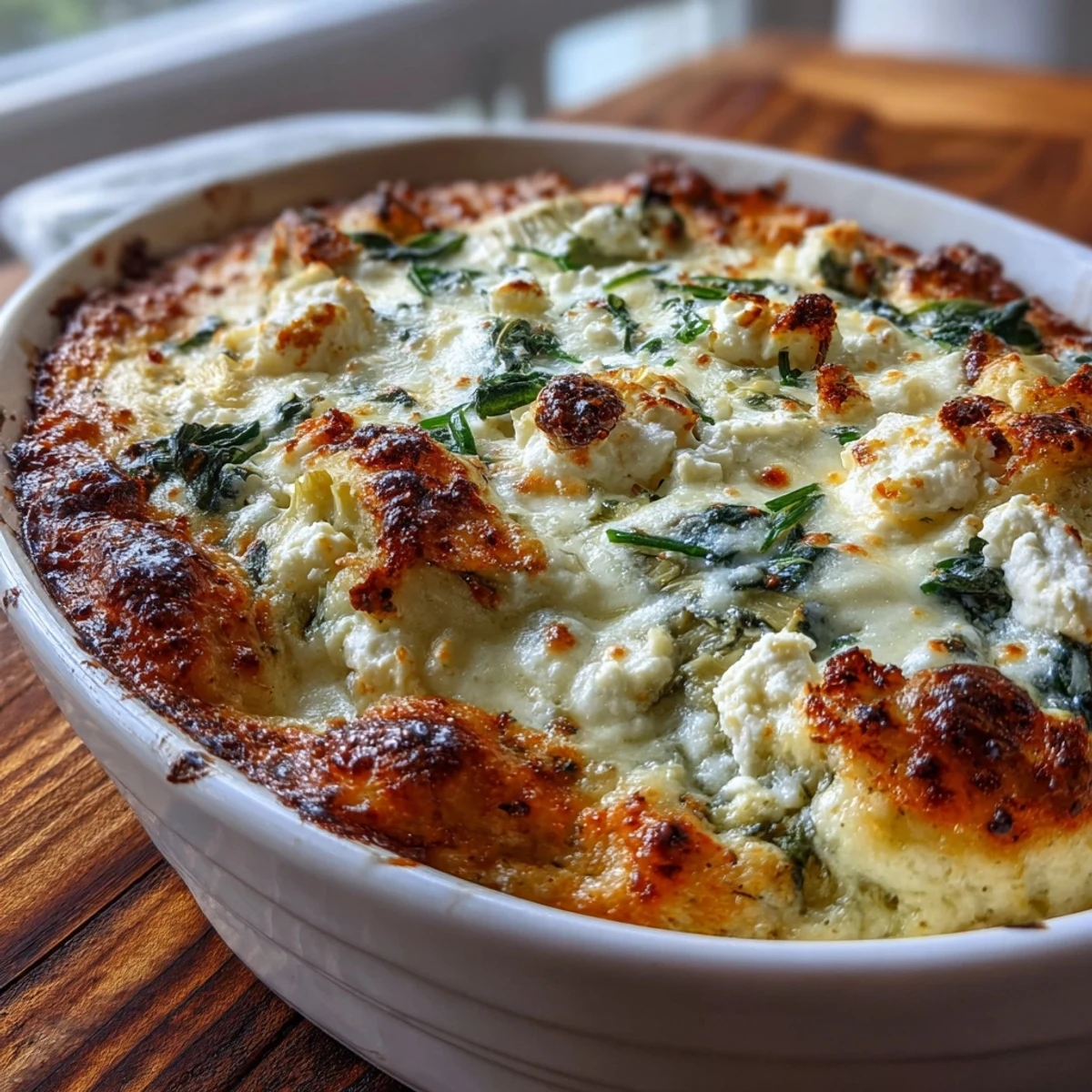 Savory High Protein Spinach Artichoke Bake cut into squares for easy meal prep, ideal for a high protein vegetarian dinner.