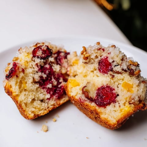 Quick Festive Cranberry Orange Muffins, golden brown and perfectly baked, ready to serve for breakfast.