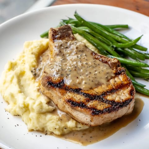 Pork Chops Cheddar Mash