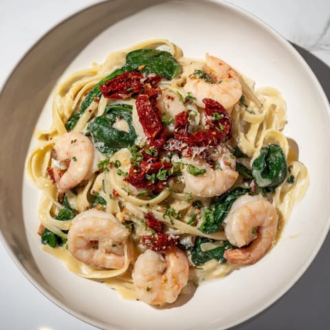 Tuscan Garlic Shrimp Pasta