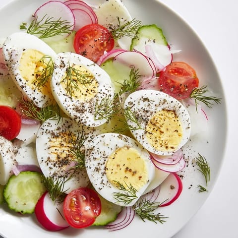 Vibrant Brunch Board with sliced hard-boiled eggs, featuring everything bagel seasoning atop inviting textures and flavors.