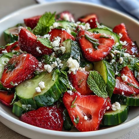 Cucumber Strawberry Salad Mint
