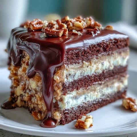 Decadent Father's Day Chocolate Peanut Butter Pretzel Cake, beautifully frosted and topped with crunchy pretzels.
