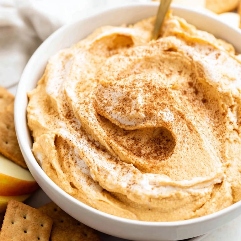 Festive Thanksgiving Pumpkin Pie Dip, light and fluffy, paired with crisp apple slices.