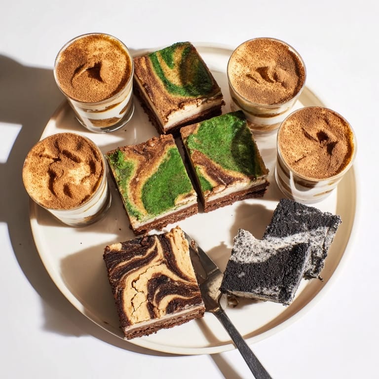 Savor Global Dessert Mash-Ups with layered chai tiramisu in elegant mini cups.  