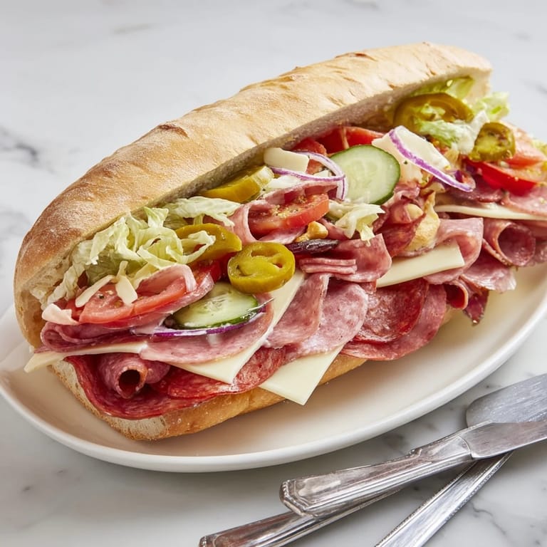 Colorful Flavor Mash-Up Sandwiches with creamy provolone cheese and zesty pepperoncini peppers.