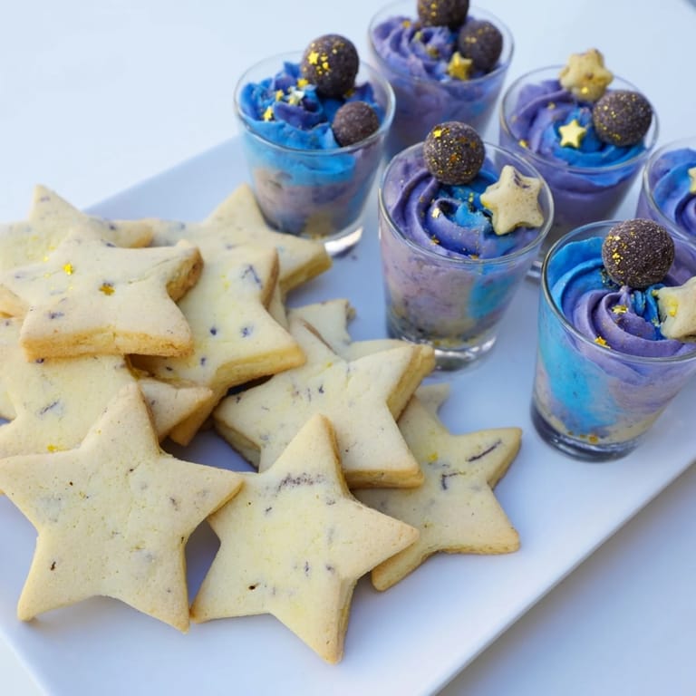 This Stargazers Dessert Platter features an elegant assortment of celestial sweets for your special celebration.