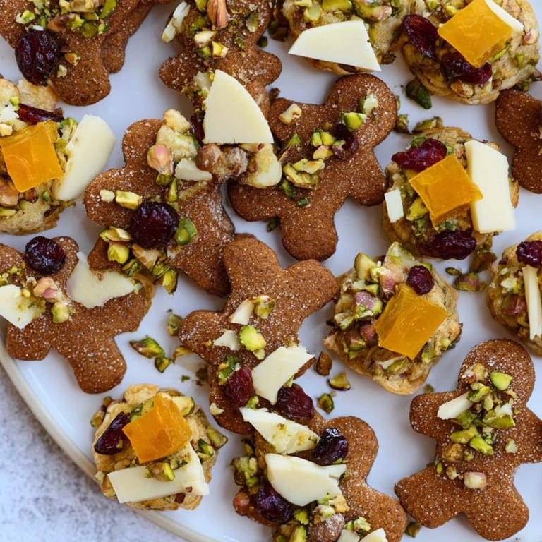 Golden-baked Mini Brie & Fig Tartlets and Gingerbread Mini Cookies make up Festive Christmas Joy Trios.