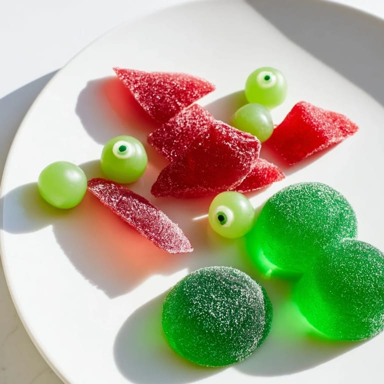 Delicious Poison Apple Candy Platter, brimming with colorful candies and spooky edible eyeballs, party ready!