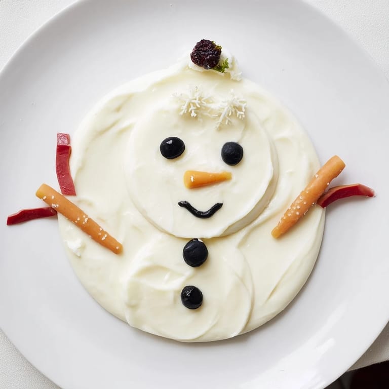 Festive Melted Snowman Dip Bowl with a carrot nose and pretzel arms, perfect party appetizer.