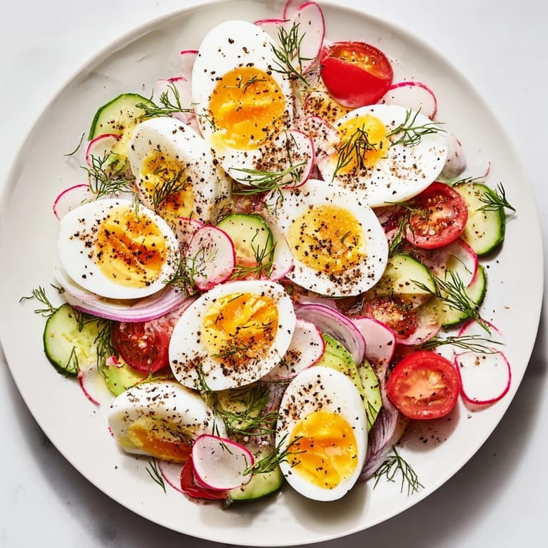 A delicious Brunch Board, showcasing sliced hard-boiled eggs, ideal for a satisfying, inviting weekend meal.