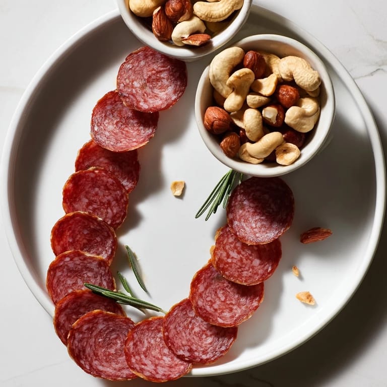 Delight in the seamless figure-eight "Infinity Loop," showcasing perfect salami and nutty pairings.