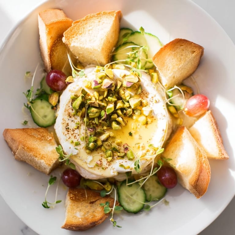 A colorful Zero-Proof Celebration Spread with an assortment of dips, toasted baguette, and sparkling beverages for a party.