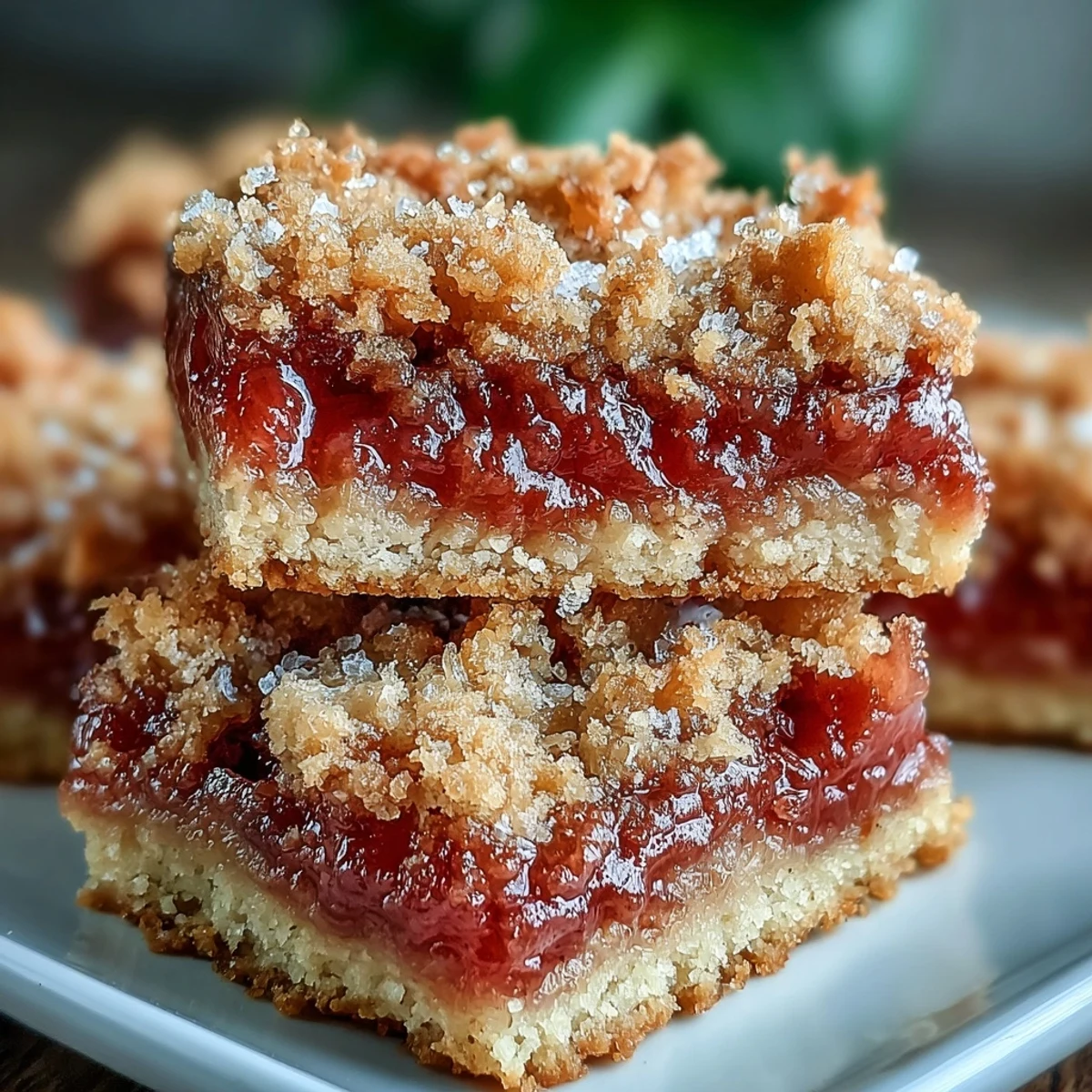 Golden baked Guava Cake Bars with a vibrant pink guava paste layer inside a tender buttery crust.